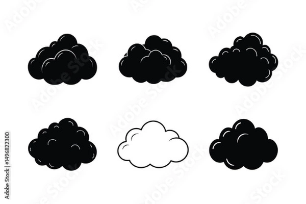 Obraz Stylized Cloud Icon in Simple Cartoon Style