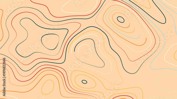 Fototapeta Topographic map contour background. Contour map vector. Map line of topography. Vector abstract topographic map concept with space for your copy. 