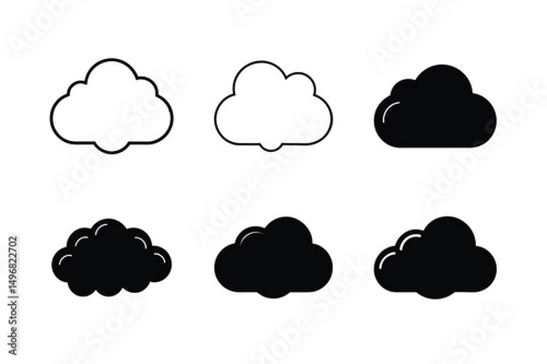 Obraz Simple Cloud Vector Icon in Cartoon Style
