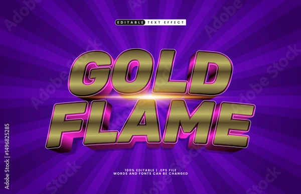 Fototapeta gold flame editable text effect with a king and rich text effect