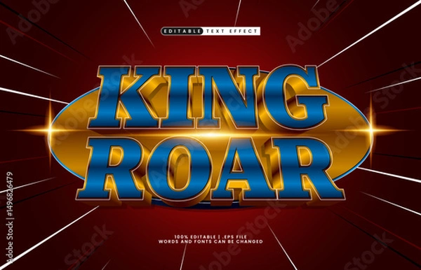 Fototapeta king roar editable text effect with a king and rich text effect