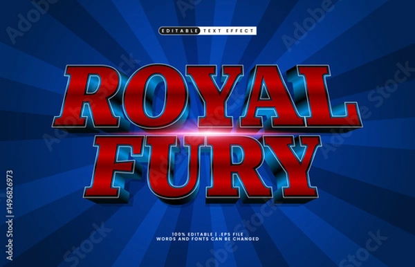 Fototapeta royal fury editable text effect with a king and rich text effect