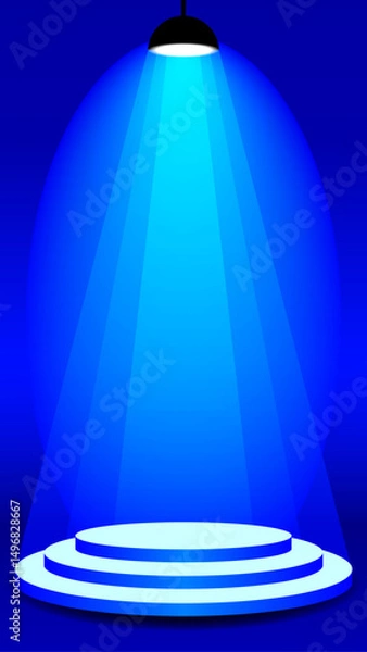 Obraz Podium symbol editable vector icon. Blue Winners podium.