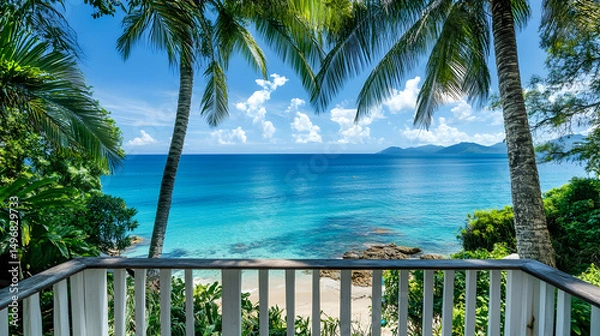 Fototapeta A tranquil ocean view from a beac  D575F
