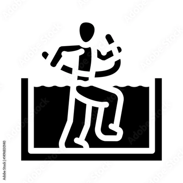 Obraz water aerobics summer spend time glyph icon vector illustration