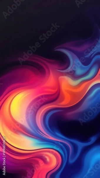 Obraz Mobile wallpaper,  abstract colorful swirls with dark background creating a dynamic design