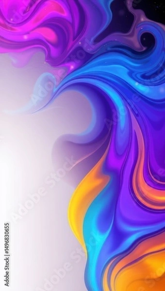 Obraz Mobile wallpaper,  abstract background with swirling colors of pink blue purple and yellow hues