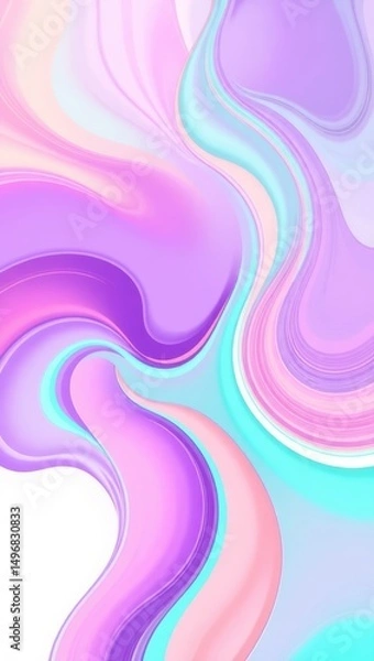 Obraz Mobile wallpaper,  abstract swirl of purple pink and teal creates a gentle flowing pattern