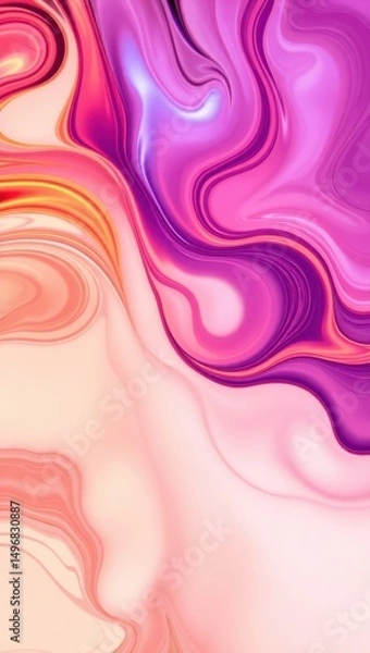 Obraz Mobile wallpaper,  abstract swirls of pink, purple, and peach create a fluid, marbleized effect