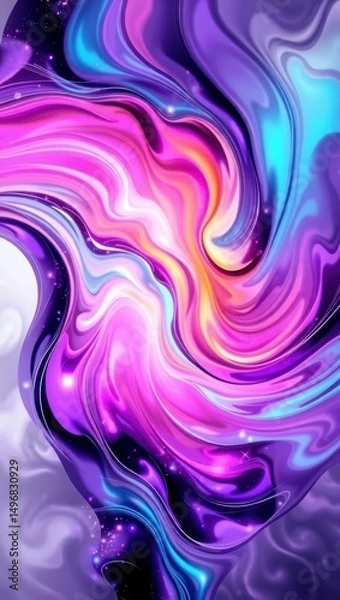 Obraz Mobile wallpaper,  abstract swirl of vibrant colors blending together in a fluid motion art
