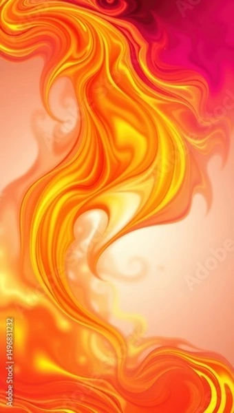 Obraz Mobile wallpaper,  abstract painting featuring swirling shades of orange yellow and pink hues