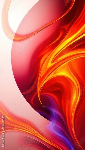 Obraz Mobile wallpaper,  abstract swirl of vibrant colors with red orange yellow and purple hues