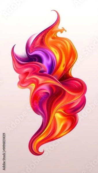 Obraz Mobile wallpaper,  abstract colorful swirl with shades of red orange and purple on white background