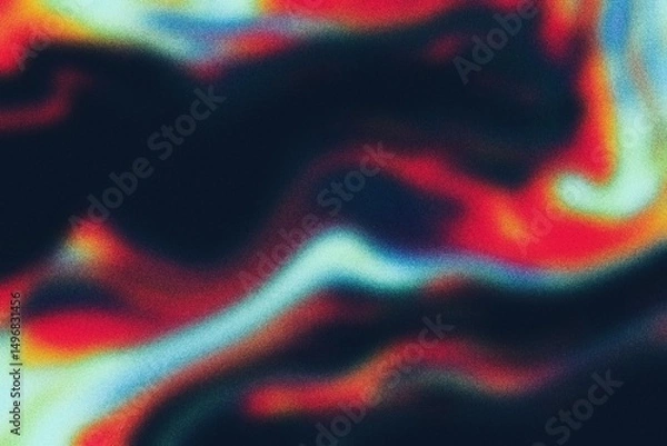 Fototapeta Abstract Psychedelic grainy wallpaper design, pink magenta blue black color abstract noisy gradient shape glowing backdrop design, poster, banner