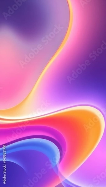 Obraz Mobile wallpaper,  abstract background with flowing shapes in shades of pink purple and orange