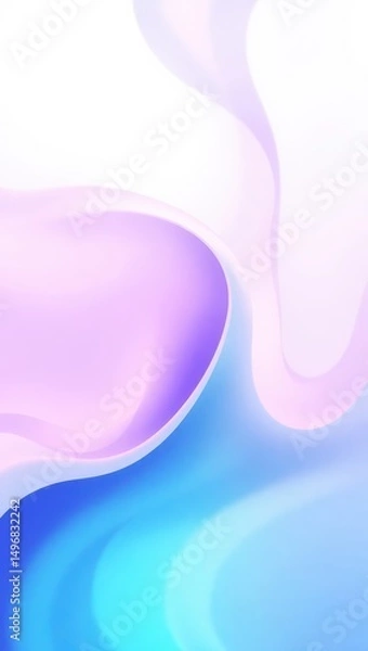 Obraz Mobile wallpaper,  abstract background with flowing shapes in shades of blue and light purple