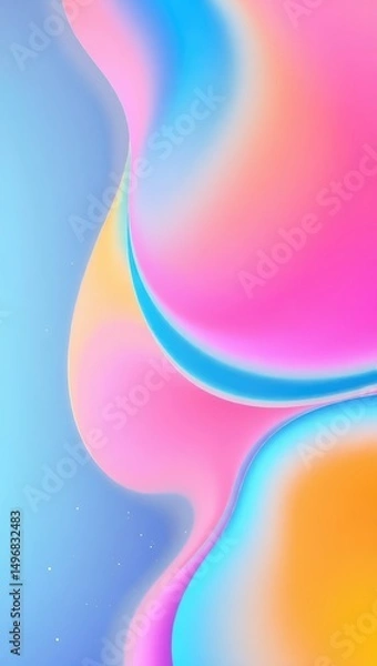 Fototapeta Mobile wallpaper,  abstract gradient background with smooth transitions of pink blue and orange