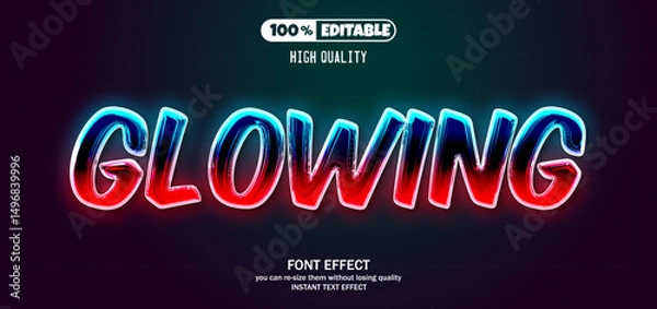 Fototapeta Glowing editable text effect