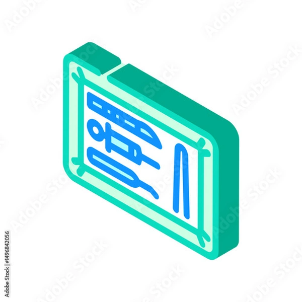 Obraz surgical tray surgeon isometric icon vector illustration