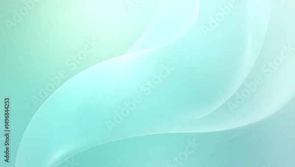 Fototapeta Turquoise Abstract Smooth Background with Flowing Shapes
