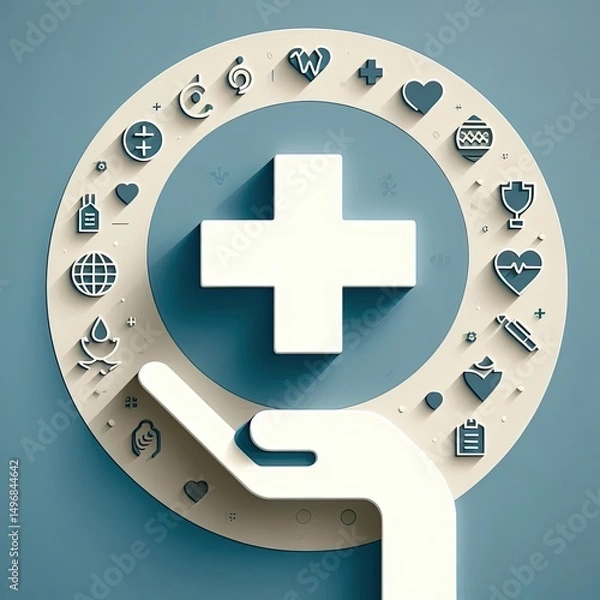 Fototapeta World Health Day : Celebrated annually to raise awareness of a specific health theme to highlight a priority area of concern for the World Health Organization