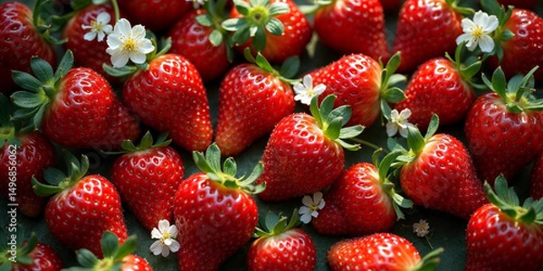 Fototapeta Strawberry background close-up