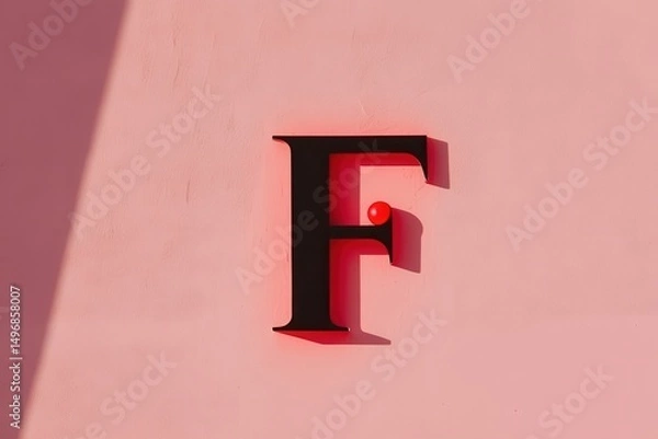 Obraz Modern typographic compositions  letter F AI generated