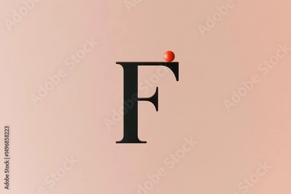 Obraz Modern typographic compositions  letter F AI generated