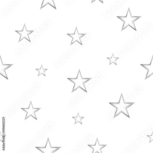 Obraz Silver stars seamless pattern background.