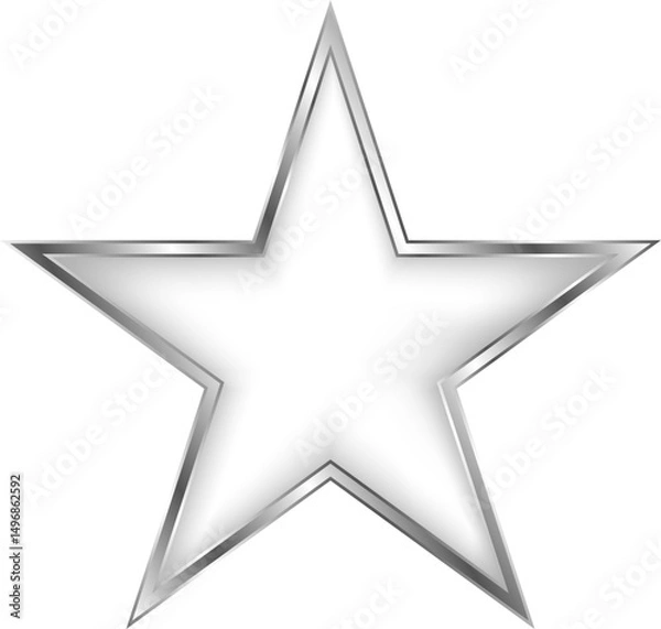 Obraz Silver star vector. Silver sparkle luxury design element. Icon of star. New Years decor element.