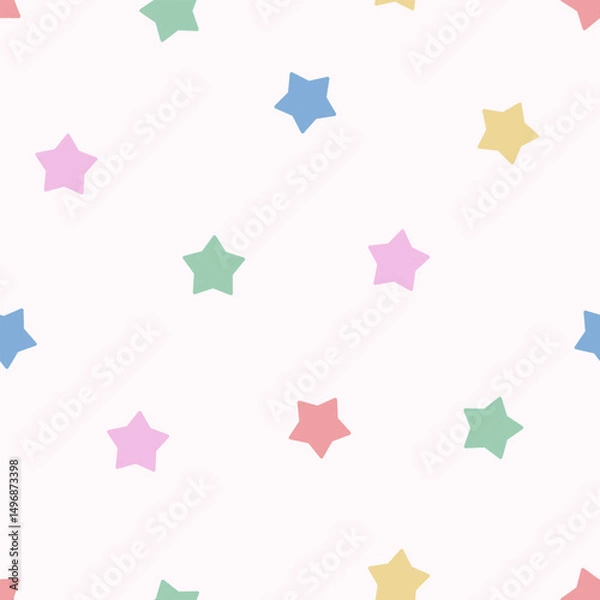 Obraz Seamless pattern with colorful stars. Simple cute design for kids. Vector illustration	