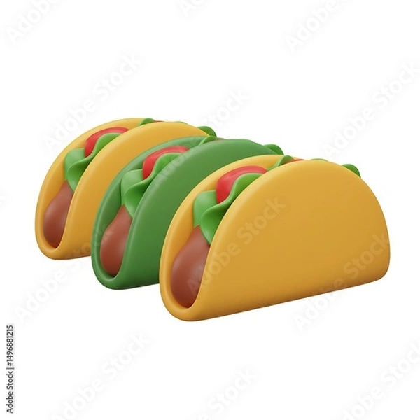 Fototapeta Four tacos in a row