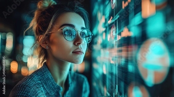Fototapeta A smart AI-driven savings assistant automatically categorizing expenses