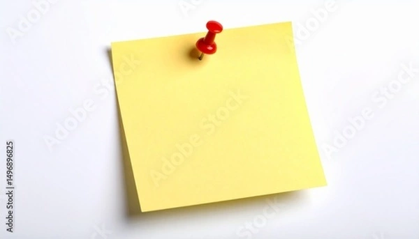 Fototapeta yellow sticky note with push pin