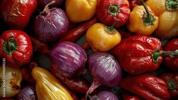 Fototapeta Vibrant and Fresh: A Colorful Assortment of Vegetables for Culinary Delights