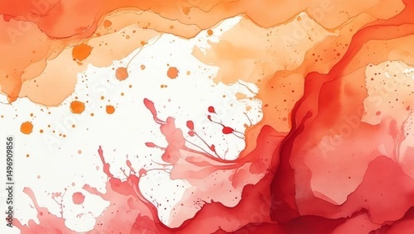 Fototapeta Abstract Red and Orange Ink Splashes: A Vivid Artistic Expression