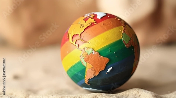 Obraz “A realistic planet Earth surrounded by blazing fire, half burning and half dark,