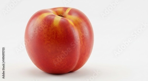 Fototapeta 白背景に輝く 完熟ネクタリン 瑞々しい果肉 鮮やか色彩. AI Generated