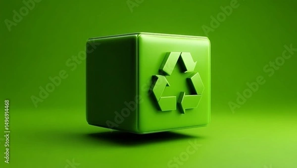 Fototapeta 3D biodegradable packaging, modern design, isolated on a bright white background