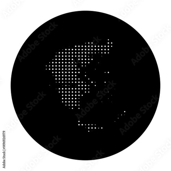 Obraz Dotted Country Silhouette. Greece in halftone style
