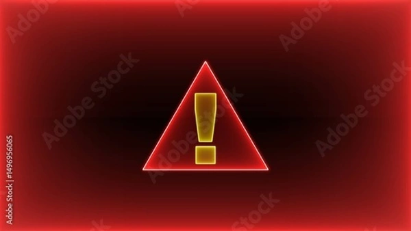 Fototapeta neon warning,alert and error icon illustration.