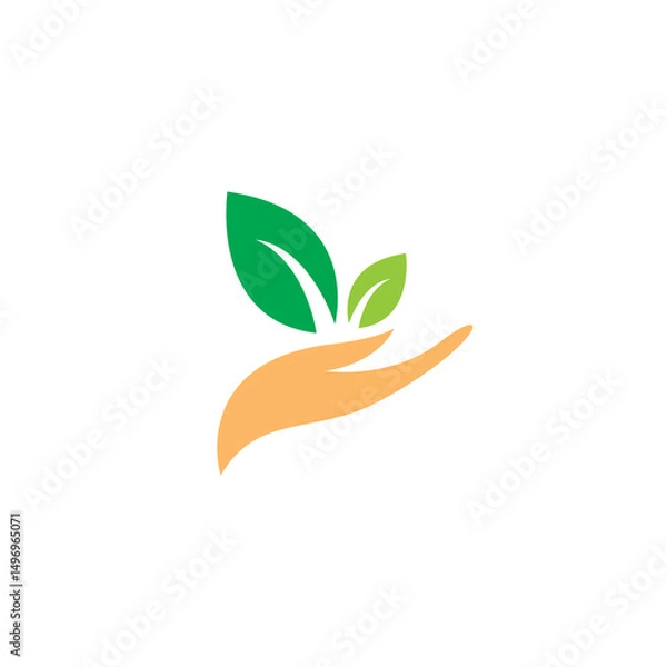 Obraz Hand Holding Plant Logo Vector  Illustrations