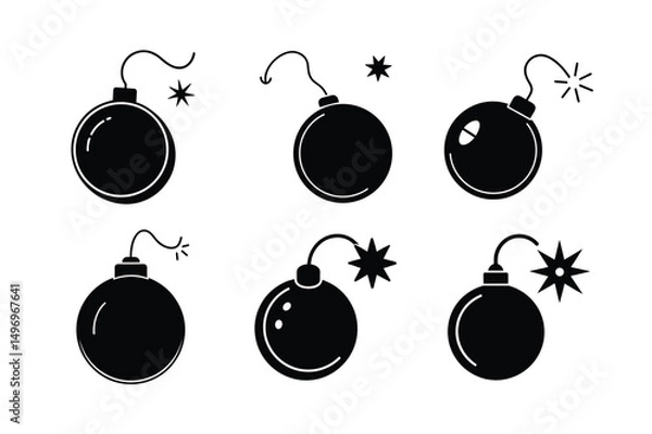 Obraz cartoon style dynamite vector illustration clean dynamite fuse smoke