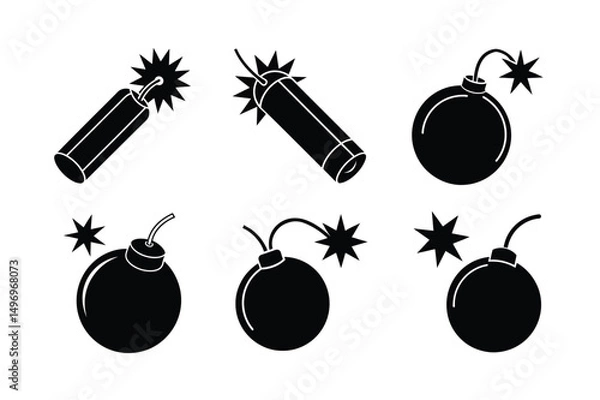 Obraz cartoon style dynamite vector illustration clean explosive dynamite