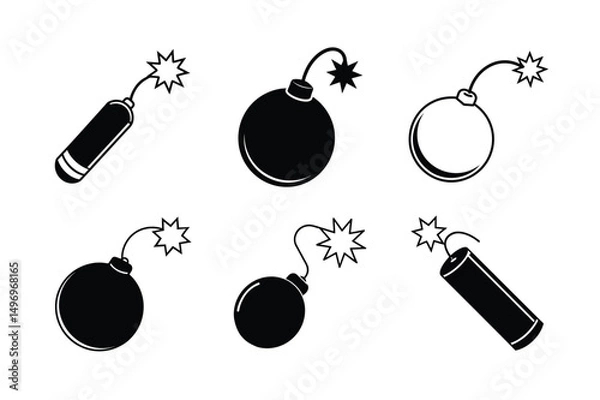 Obraz cartoon style dynamite vector illustration clean blast explosion