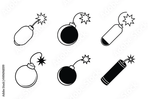 Obraz cartoon style dynamite vector illustration clean dynamite explosion effect