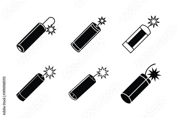 Obraz cartoon style dynamite vector illustration clean explosion effect