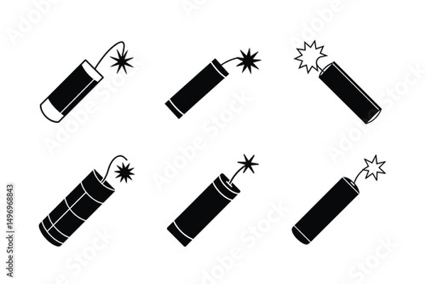 Obraz cartoon style dynamite vector illustration clean explosive charge