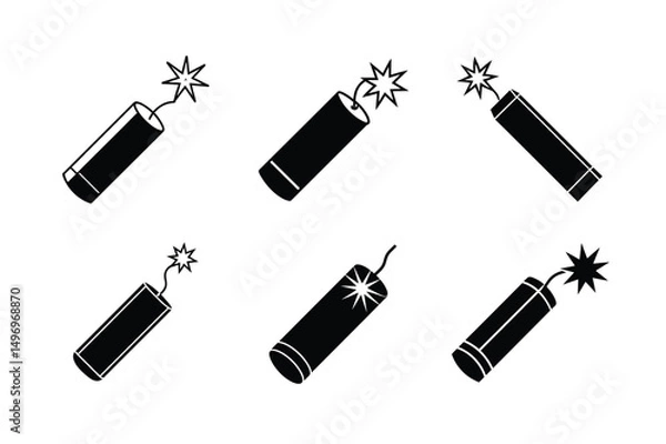 Obraz cartoon style dynamite vector illustration clean blast effect