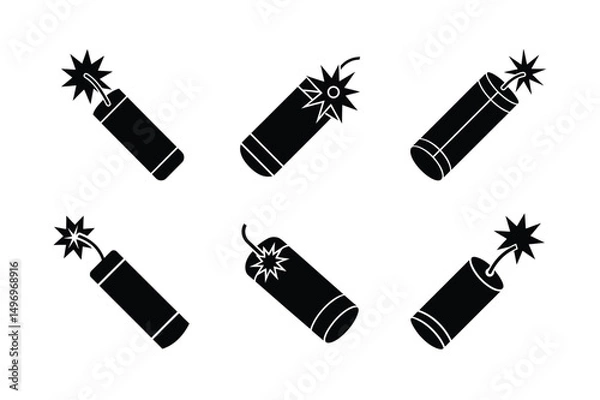 Obraz cartoon style dynamite vector illustration clean lit fuse cartoon